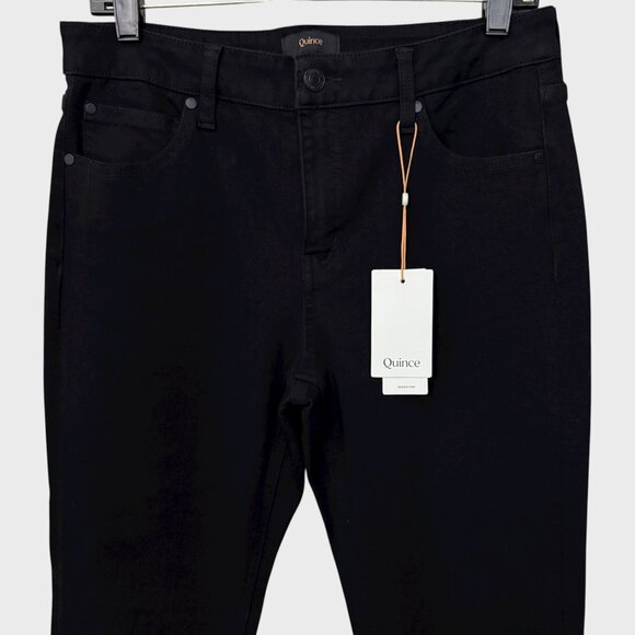 Quince Bella Stretch Straight Denim Jeans Black Women's 30 Organic Cotton New - Picture 5 of 14